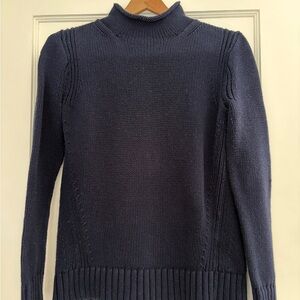 J.Crew Cotton Rollneck Navy Blue Women's Sweater